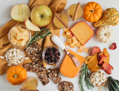 A fall-inspired cheeseboard is a great way to wow guests the minute they step through the door. Source: Rothcheese.com