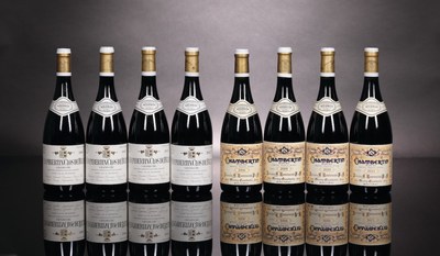 Several lots in Zachys' D.C. auction surpassed pre-auction estimates and set new auction records. Twelve bottles of 2010 Rousseau Chambertin (lot 1716) set a world auction record by selling for $34,440. Pictured: Lots 1713, 1715-1716, 1720, 1724, 1726-1727 and 1730.