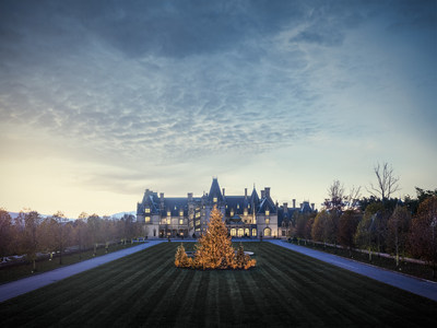 Biltmore in Asheville, N.C., kicks off its annual Christmas at Biltmore celebration today. The 60-foot-tall front lawn Christmas tree greets guests between now and Jan. 7, 2018, for the estate's long-running holiday event.