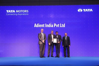 From left: Mr Thomas Flack, Chief Purchasing Officer, Tata Motors; Mr Guenter Butschek, CEO and Managing Director, Tata Motors; Mr Murali Rajagopalan, Director and Country Manager, Adient India; Mr Satish B Borwankar, Chief Operating Officer, Tata Motors