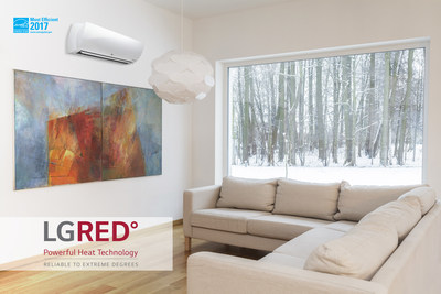 LG expands HVAC products with LG "Reliable to Extreme Degrees” (RED) heating technology to provide comfort in extreme weather. LGRED is industry-leading heat technology that provides 100-percent-rated heating capacity down to five degrees Fahrenheit with continuous operation down to -13 degrees, offering comfort to users living in even the coldest climates.