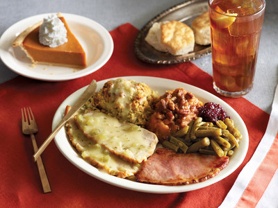 On Thanksgiving Day, Cracker Barrel will serve a special in-store Thanksgiving meal from 11 a.m. to close. This traditional Homestyle Turkey n’ Dressing Meal comes complete with gravy, a sampling of sugar cured ham, sweet potato casserole, cranberry relish, choice of a country side, a refillable beverage, buttermilk biscuits or corn muffins, and a slice of pumpkin pie for dessert. The Homestyle Turkey n’ Dressing Meal is available for $12.99 per adult and $7.99 per child.