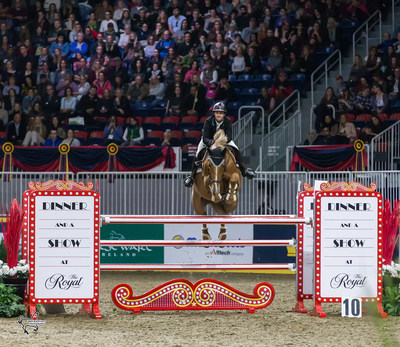 Francoise Lamontagne of St. Eustache, QC, finished second in the 2017 Canadian Show Jumping Championship riding Chanel du Calvaire on Saturday, November 4, at the Royal Horse Show in Toronto, ON. Photo by Ben Radvanyi Photography (CNW Group/Royal Agricultural Winter Fair)