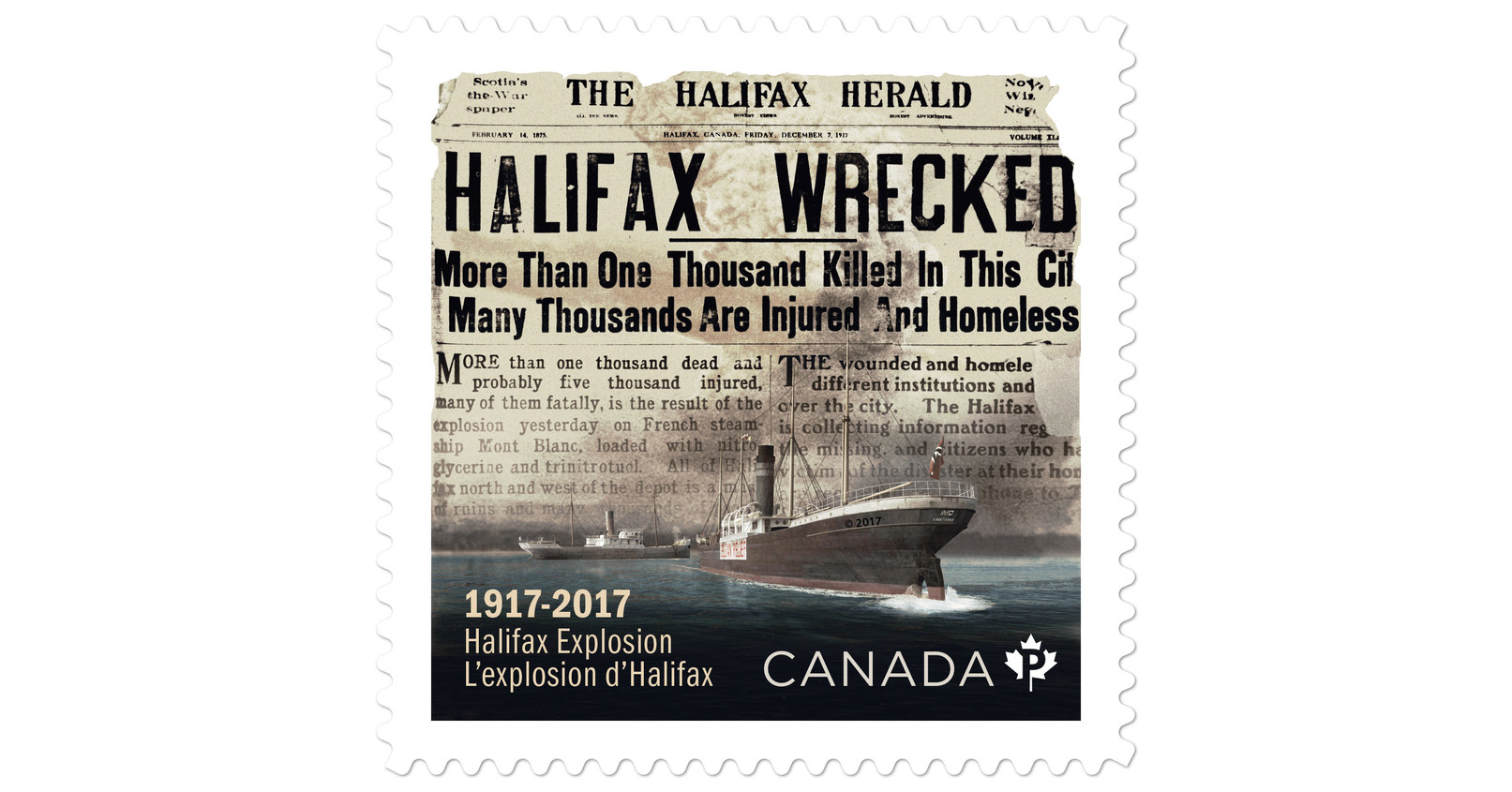 CNW Canada Post marks the Halifax Explosion with new stamp