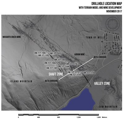 Drillhole Location Map (CNW Group/Barkerville Gold Mines Ltd.)