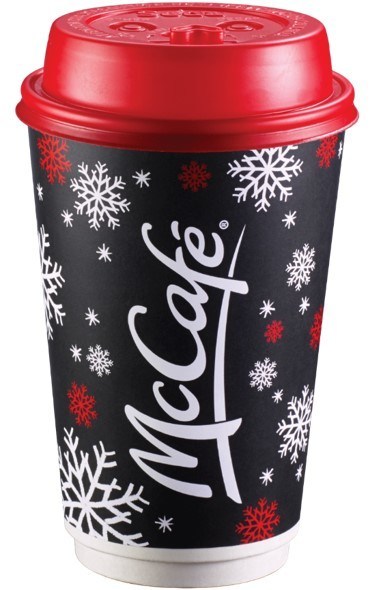 Now available in participating restaurants nationwide, this year's McCafé festive cups are complete with a new red lid adding extra cheer to each and every McCafé hot beverage, and feature the highly popular McCafé Rewards stickers. (CNW Group/McDonald's Canada)