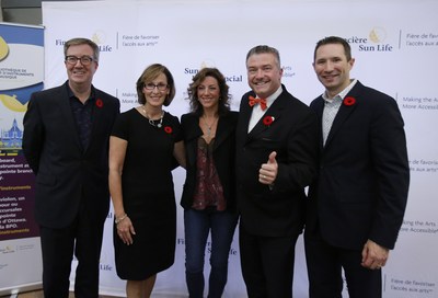 Sun Life Financial launches the expansion of the Sun Life Financial Musical Instrument Lending Library program to the Ottawa Public Library. From left to right, Mayor Jim Watson, City of Ottawa, Danielle McDonald, CEO, Ottawa Public Library; Grammy and Juno-Award winning Canadian music icon Sarah McLachlan; Tim Tierney, Chair, Ottawa Public Library; and Paul Joliat, Assistant Vice-President, Philanthropy & Sponsorships, Sun Life Financial. (CNW Group/Sun Life Financial Inc.)