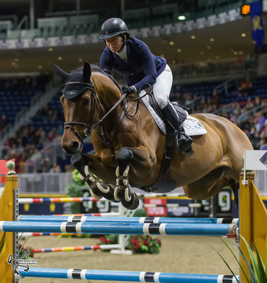Two-time Olympic team gold medalist Beezie Madden of the United States finished third in the $35,000 International Jumper Power and Speed riding Coach on Tuesday, November 7, at the CSI4*-W Royal Horse Show in Toronto, ON. Photo by Ben Radvanyi Photography (CNW Group/Royal Agricultural Winter Fair)