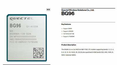 This snapshot of Verizon website shows that Quectel's multimode BG96 module has earned Verizon certification.