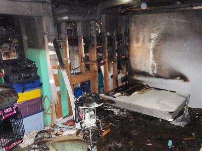 Tenants of this home involved in an electrical fire reported that the trippers had been tripping regularly for the last four and a half years. (CNW Group/Technical Safety BC)