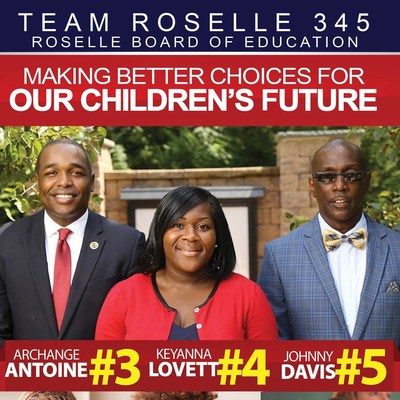 Team Roselle 345 Wins Big in the Board of Education Race in Roselle, New Jersey.