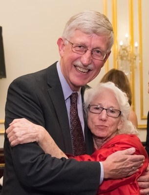 Francis S. Collins, Director of the NIH, with Nancy Wexler at the HDF Scientific Symposium. (Photo by: Anthony Collins Photography)