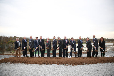 Officials break ground for the construction of Kentucky Owl Park, the future home of Stoli Group's American Whiskey Division, on November 8, 2017, in Bardstown, KY.