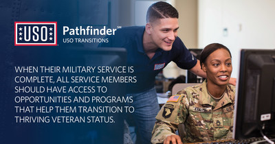 USO PathfinderSM sites focus on coordinating services via a human connection and state-of-the-art technology to help service members and their families navigate the transition from military service to thriving veteran status.