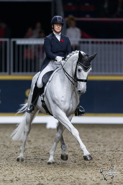 Crowd favourite Jacqueline Brooks of Mount Albert, ON, took second place in the $20,000 Royal Invitational Dressage riding D Niro for owner Brookhaven Dressage Inc. Photo by Ben Radvanyi Photography (CNW Group/Royal Agricultural Winter Fair)