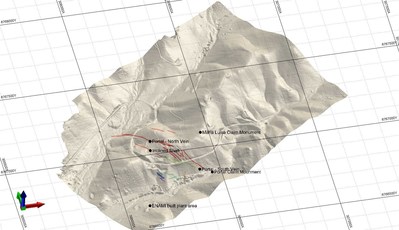 Figure 1.  Detailed DEM from the 2017 UAV survey at the Maria Luisa Project. (CNW Group/Altiplano Minerals)