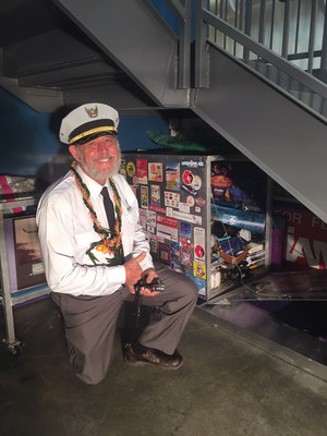 Hawaiian Airlines' Archivist, Capt. Rick Rogers marked the airline's 88th anniversary by enshrining "HAL," a Hawaiian Airlines Time Capsule, beneath a stairwell in Hawaiian's new Charles I. Elliott Maintenance and Cargo Facility.