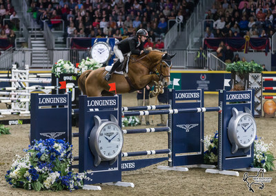 Canada’s own François Lamontagne of St. Eustache, QC, took second in the $87,000 GroupBy Big Ben Challenge on home soil riding Chanel du Calvaire in the final international show jumping event of the CSI4*-W Royal Horse Show in Toronto, ON. Photo by Ben Radvanyi Photography (CNW Group/Royal Agricultural Winter Fair)
