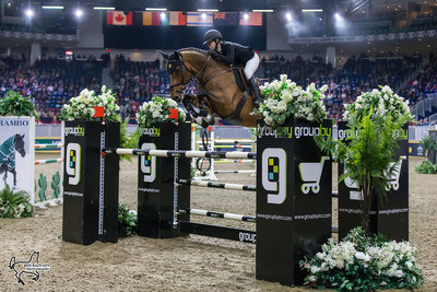 Nicole Walker of Aurora, ON, won the Alfred Rogers Uplands Under 25 National Championship riding Excellent B after first and second-place finishes in the two-phase event at the Royal Horse Show in Toronto, ON. Photo by Ben Radvanyi Photography (CNW Group/Royal Agricultural Winter Fair)