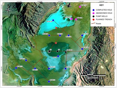 Map 1- Salar de Pozuelos drill and pump well hole locations (CNW Group/LSC Lithium Corporation)