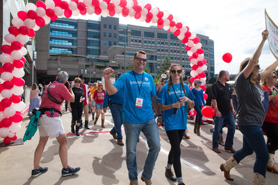 LyondellBasell Senior Vice President, Global Intermediates & Global Supply Chain, Jim Guilfoyle, crosses the finish line of The University of Texas MD Anderson Cancer Center’s second annual Boot Walk to End Cancer®.
