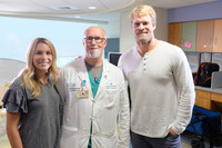 From Left: Kara Olsen, Dr. Rene Herlong, Chief of Pediatric Cardiology with Sanger Heart & Vascular Institute at Levine Children's Hospital, and Greg Olsen got together to talk about their vision of bringing a cardiac neurodevelopmental program for heart patients at Levine Children's Hospital. It will be the most comprehensive program of its kind in the southeast.