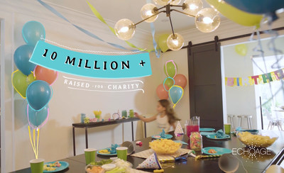 ECHOage congratulates kids for raising $10M in 10 years through its birthday party platform (CNW Group/ECHOage)