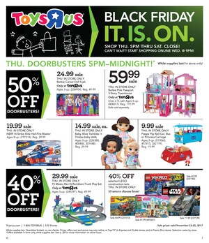 Toys"R"Us® Reveals Its Black Friday 'Play'book: Deals Start This Sunday