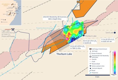 Figure 1 – Thorburn Lake 2017 Geophysical Survey Grid Location. (CNW Group/IsoEnergy Ltd.)