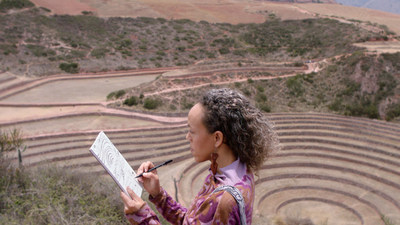 Paula Wilson traveling in Peru is one of four artists venturing worldwide seeking creative inspiration for their artwork and who will be featured in Marriott International's upcoming documentary series StoryBookedtm.