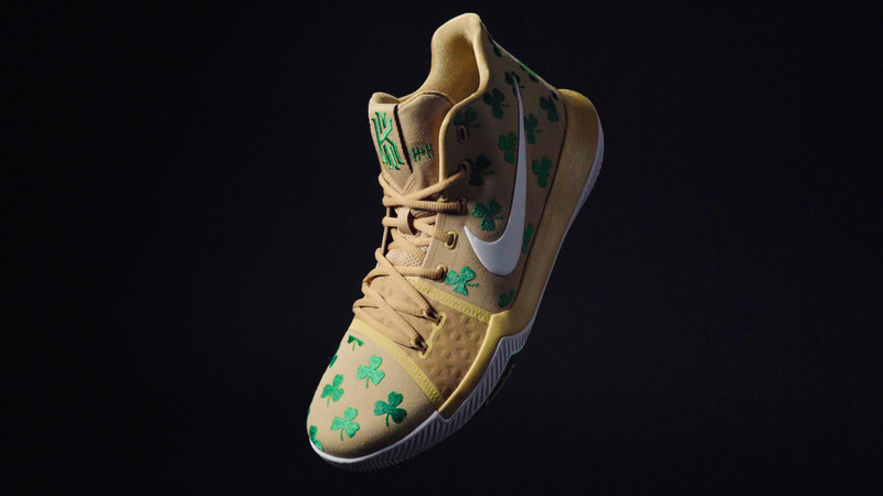 The NIKE Kyrie 3 “Luck” launches for $120 in limited quantities at the Washington Street House of Hoops in Boston and the House of Hoops Harlem Flagship.