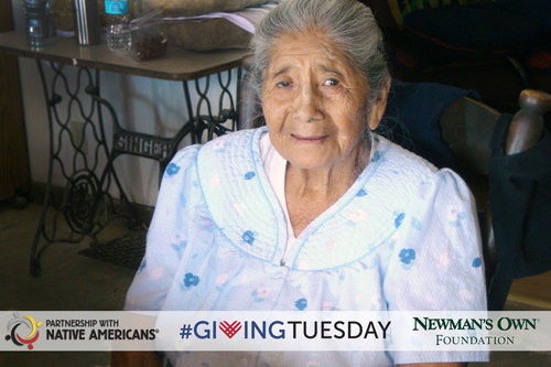 Partnership With Native Americans is participating in #GivingTuesday and Newman's Own Foundation holiday challenge. Donations will help provide healthy nutrition for native elders during the holidays.