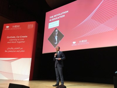 Hujiang EdTech CEO Arnold Fu Gives Keynote Address At 2017 WISE Awards