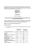 SDX Energy Inc. Announces Its Third Quarter and Nine Months to September 30, 2017 Financial and Operating Results (CNW Group/SDX Energy Inc.)