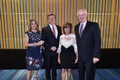 Mayor John Tory and Barbara Hackett welcome guests Colin Mochrie and Debra McGrath to tonight's Mayor's Evening for the Arts. The event raised money in support of Arts in the Parks, an initiative of the Toronto Arts Foundation that brings free arts programs to parks across the city of Toronto. (CNW Group/Toronto Arts Foundation)