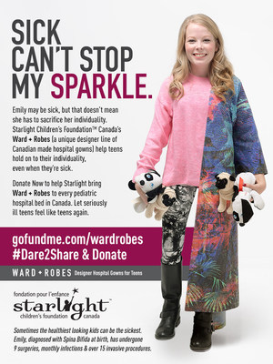 Sick Can't Stop My Sparkle: Starlight Teen Emily (CNW Group/Starlight Children's Foundation Canada)