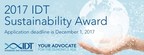 IDT Accepting Applications for 2017 Sustainability Award - Funding to Exceed $50,000
