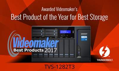 QNAP TVS-1282T3 awarded Videomaker's "Product of the Year for Best Storage".