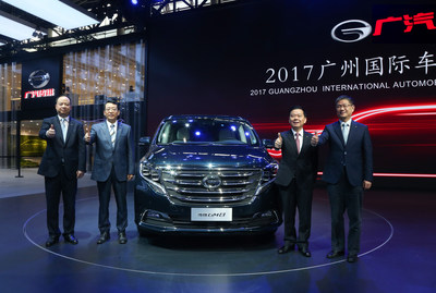 A GAC Motor lança o primeiro MPV GM8 no Salão Internacional do Automóvel de Guangzhou de 2017 (PRNewsfoto/GAC Motor)