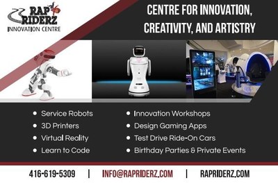 Rap Riderz Innovation Centre brings Robots, 3D Printing, and Virtual Reality to Aurora, Ontario (CNW Group/Rap Riderz)