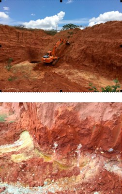 The attached photographs taken last week by Peter Goldy, an operations consultant, show one of the Company's mining areas and details of the newly identified gravel