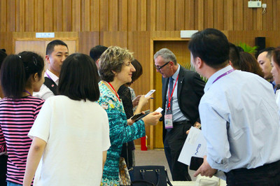 Marie Otaegui, Asia Sourcing Manager of the International Committee of the Red Cross, introduced the ICRC's process of choosing partners at the 122nd Canton Fair.