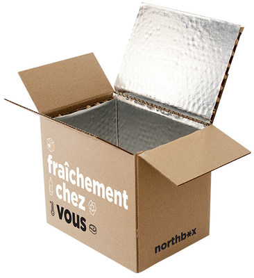 Cascades a conçu northbox, une boîte isolante recyclable qui permet de livrer des produits sensibles à la température à domicile. (Groupe CNW/Cascades Inc.)