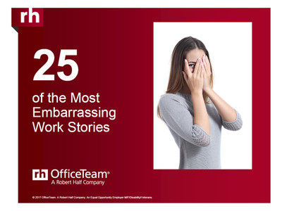 Check out some of the most embarrassing work moments senior managers revealed in an OfficeTeam survey. A slideshow is available at https://www.slideshare.net/roberthalf/25-of-the-most-embarrassing-work-stories.