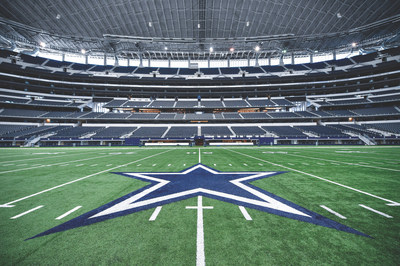 The Dallas Cowboys home field at AT&T Stadium features Hellas Construction's Matrix Turf with Helix Technology.
