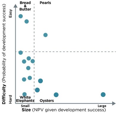Figure 1.  Portfolio Navigator shows sources of clutter in innovation/R&D portfolios.