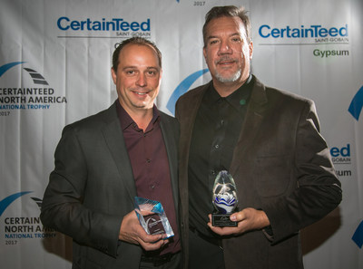 CertainTeed Gypsum Canada Trophy Awards Winners: (L-R) Adam DeWitt and Doug Smith of Smith Brothers Contracting Corp.