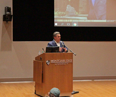 Entrepreneur Tom Maoli talks to School of Communication and Media students at Montclair State University about the importance of developing a personal brand.