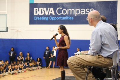 KIPP Houston Superintendent Sehba Ali at the ribbon-cutting for the BBVA Compass Opportunity Campus in Houston on Monday. (PRNewsfoto/BBVA Compass)