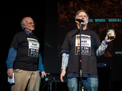 Ben & Jerry’s co-founder, Jerry Greenfield, at the Howard Theater in Washington, DC, announcing that a portion of the proceeds from their One Sweet World flavor will go to support the Poor People’s Campaign.